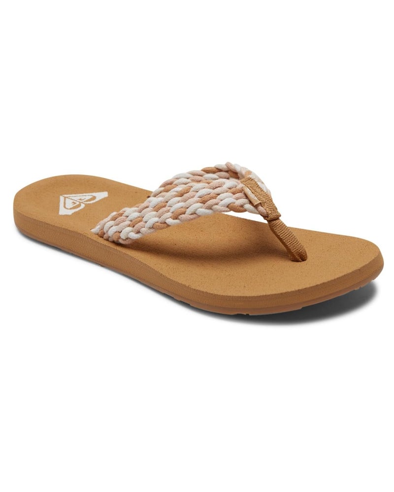 Roxy womens Porto Flip Flop Sandal, Natural, 7 US - Image 1